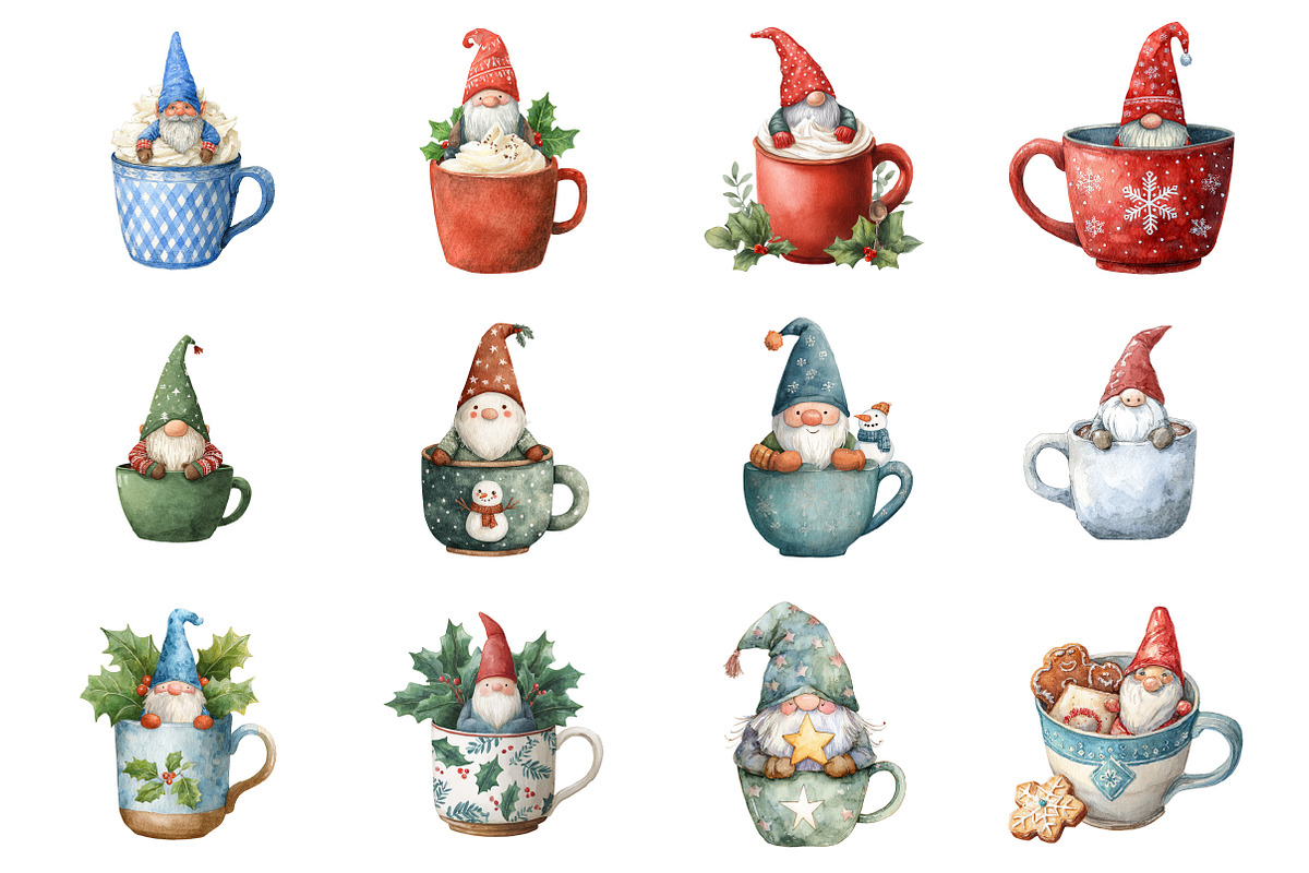Christmas Gnome Mug, an Illustration by Design Market (Photo 3 of 3)