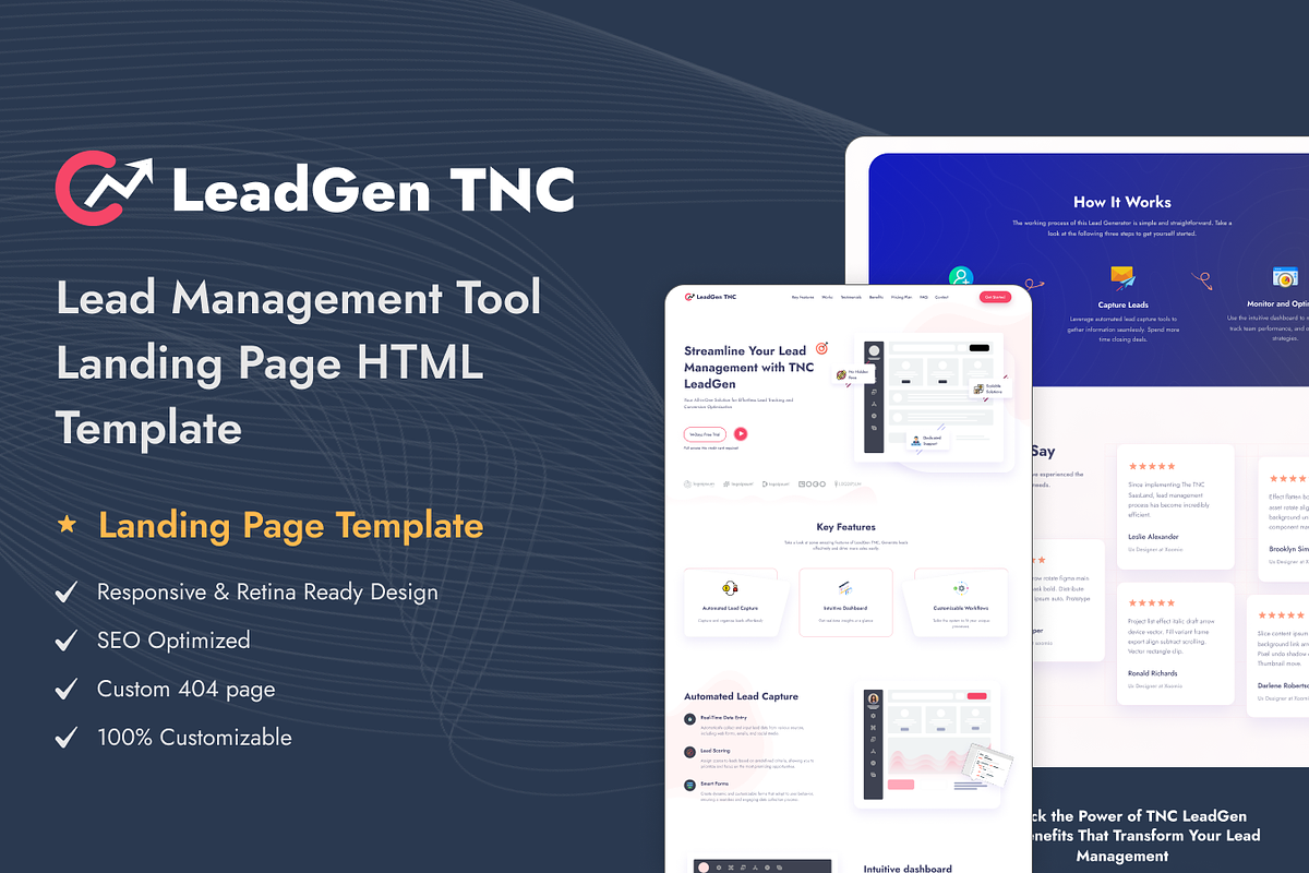 Leadgen - Saas Landing Page Template, a HTML Template by TNCFlow (Photo 1 of 5)