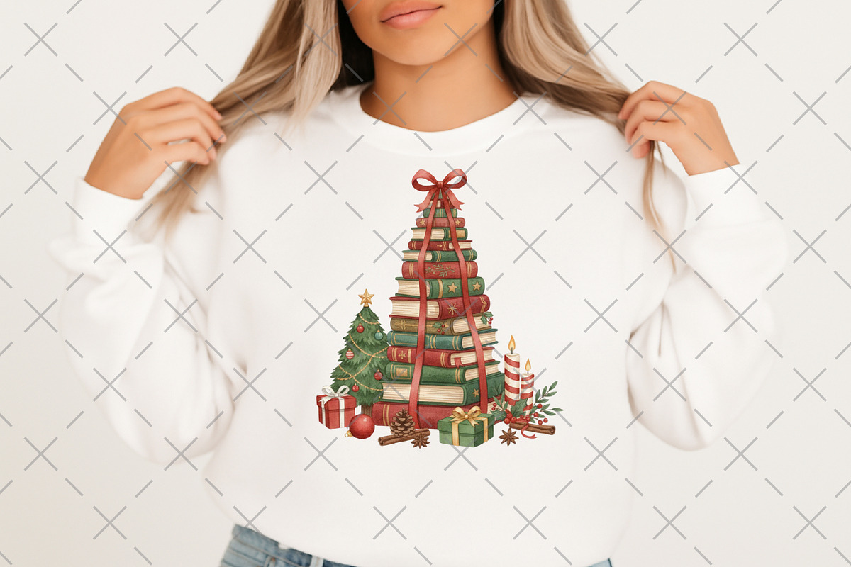Christmas Book Stack PNG, an Illustration by Craft Nest (Photo 2 of 6)