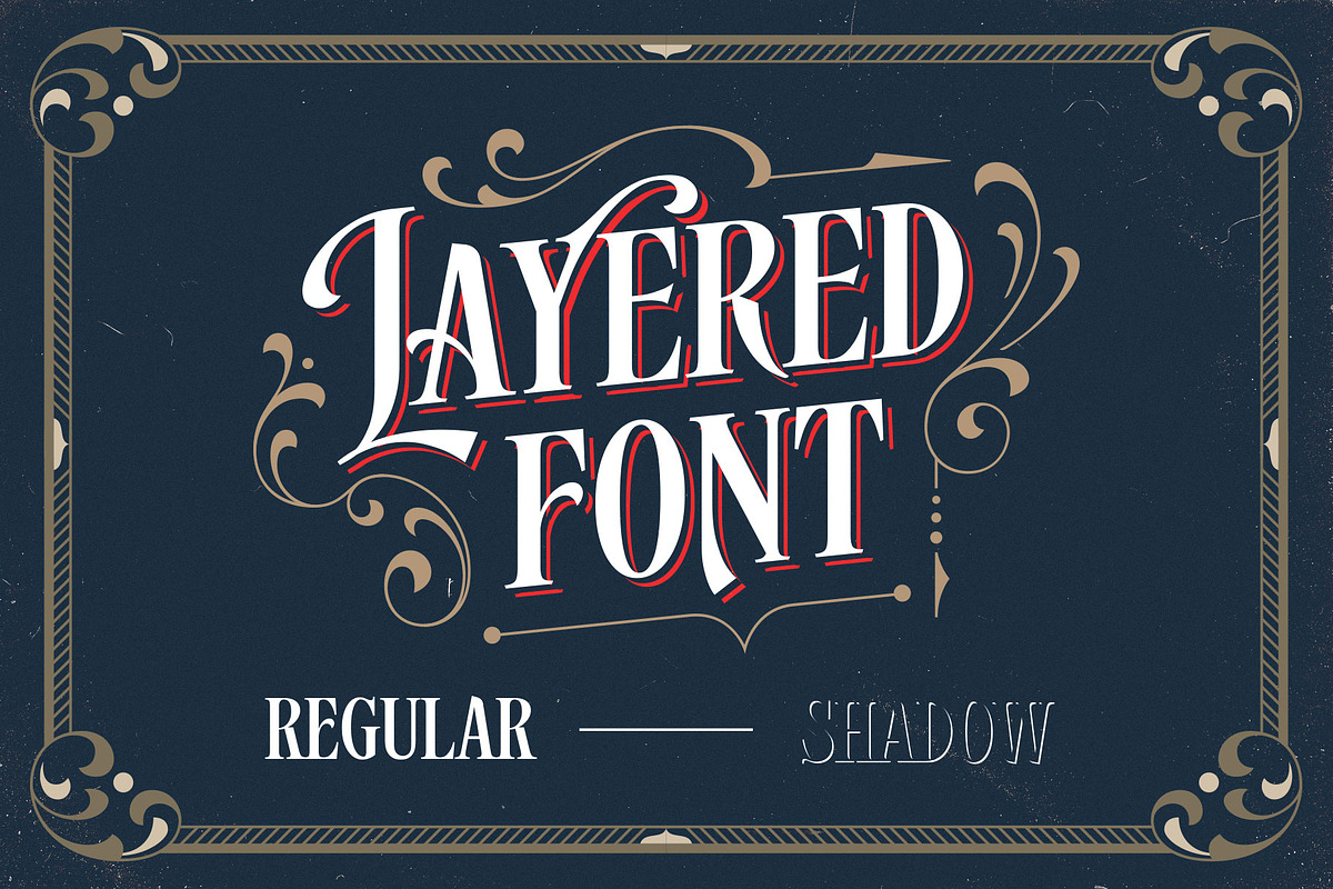 Arvoire Leonard - Layered Font, a Serif Font by Arterfak Project (Photo 3 of 11)