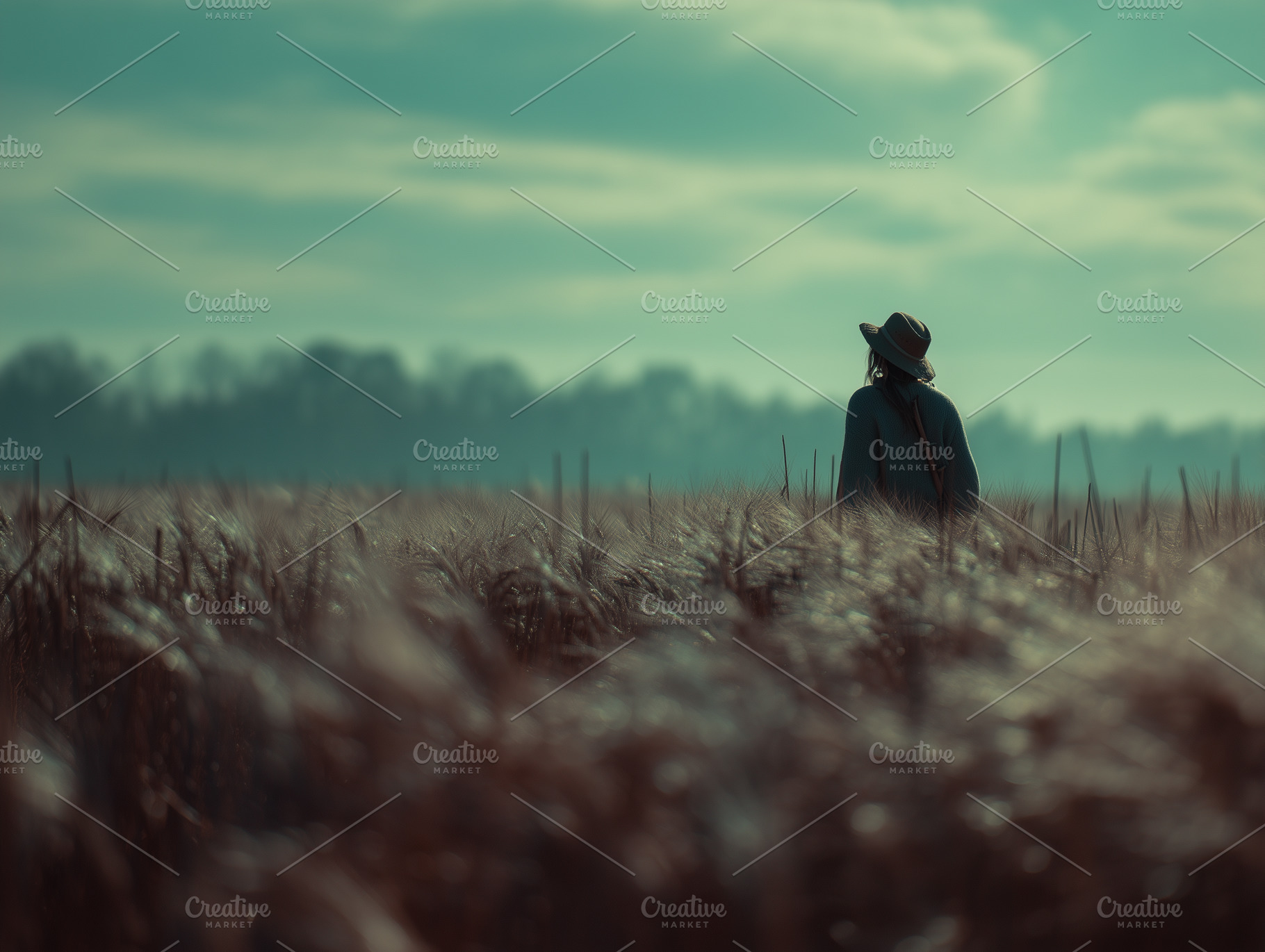 Female Farmer Standing in Field, an Industrial Photo by k.tay