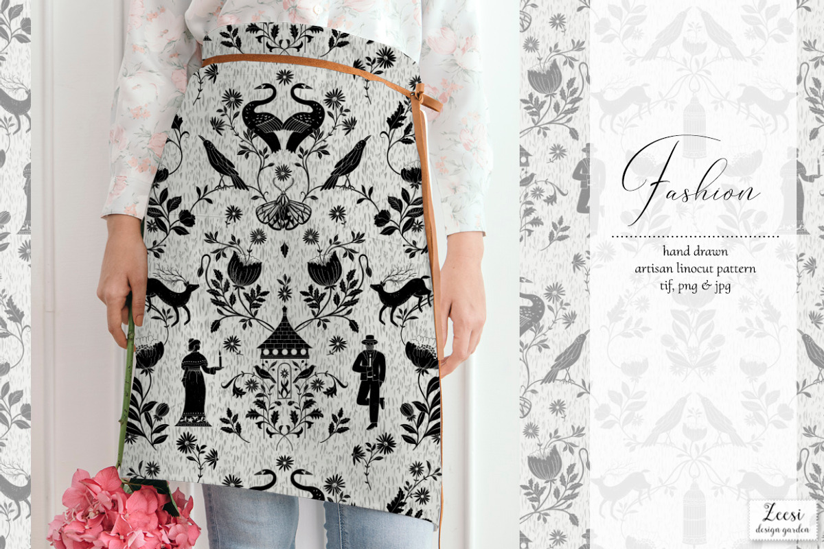 Homestead Linocut Patterns & Motifs, a Pattern Graphic by Zeesi Design Garden (Photo 9 of 11)