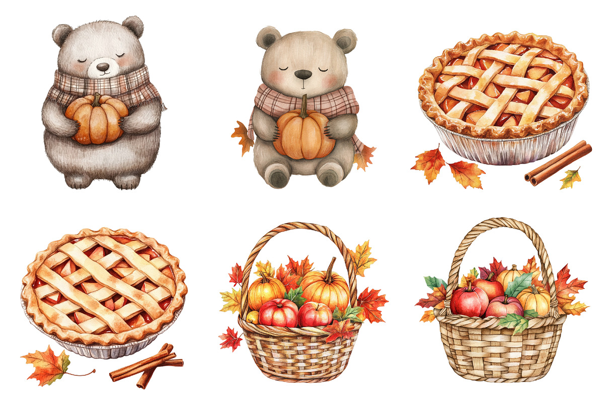 Kawaii Cozy Fall Autumn Clipart, a Seasonal Illustration by CitraGraphics (Photo 5 of 7)