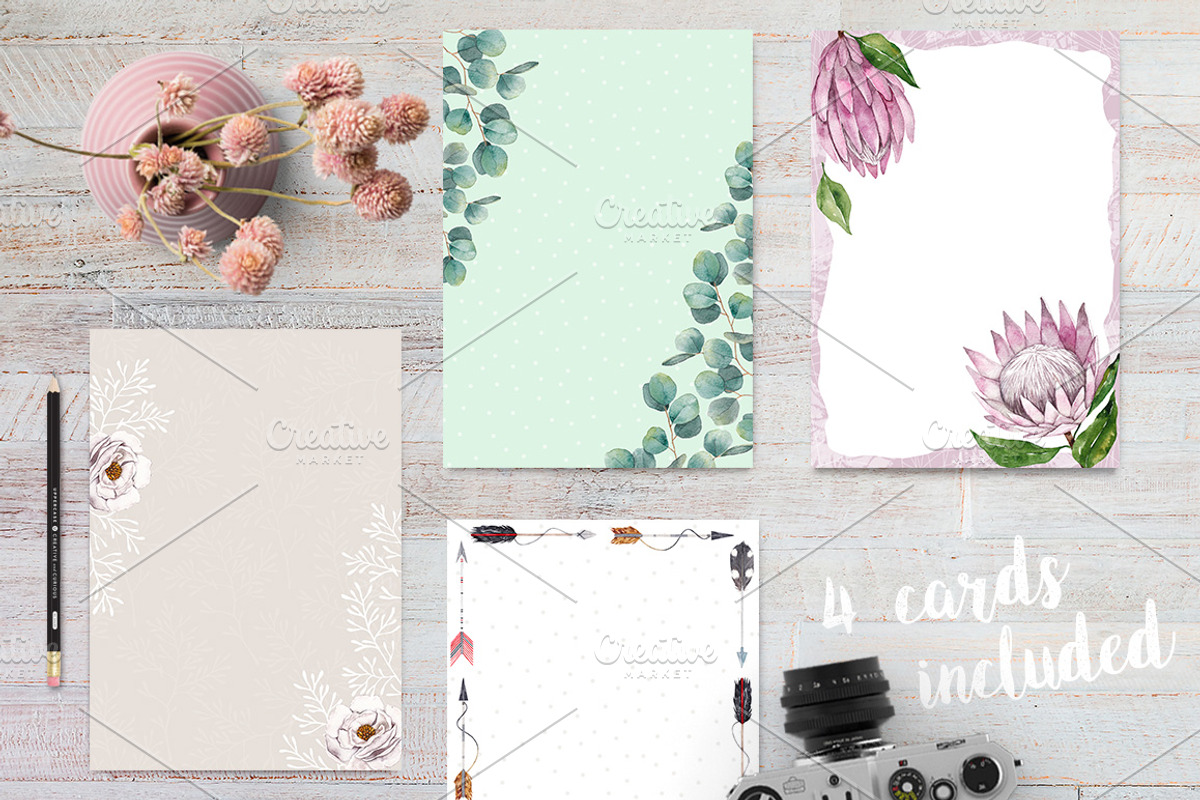 BOHO FLOWERS watercolor set, an Illustration by Natali Smolova (Photo 3 of 5)