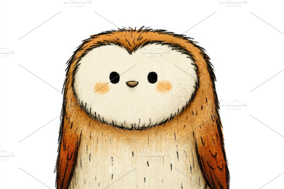 Cute barn owl doodle illustration for children, an Animal Illustration by José Manuel Gelpi