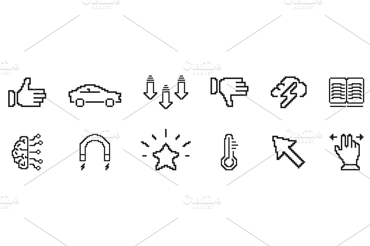 Pixel Art Icon Set, an Object Illustration by Gentle Studio