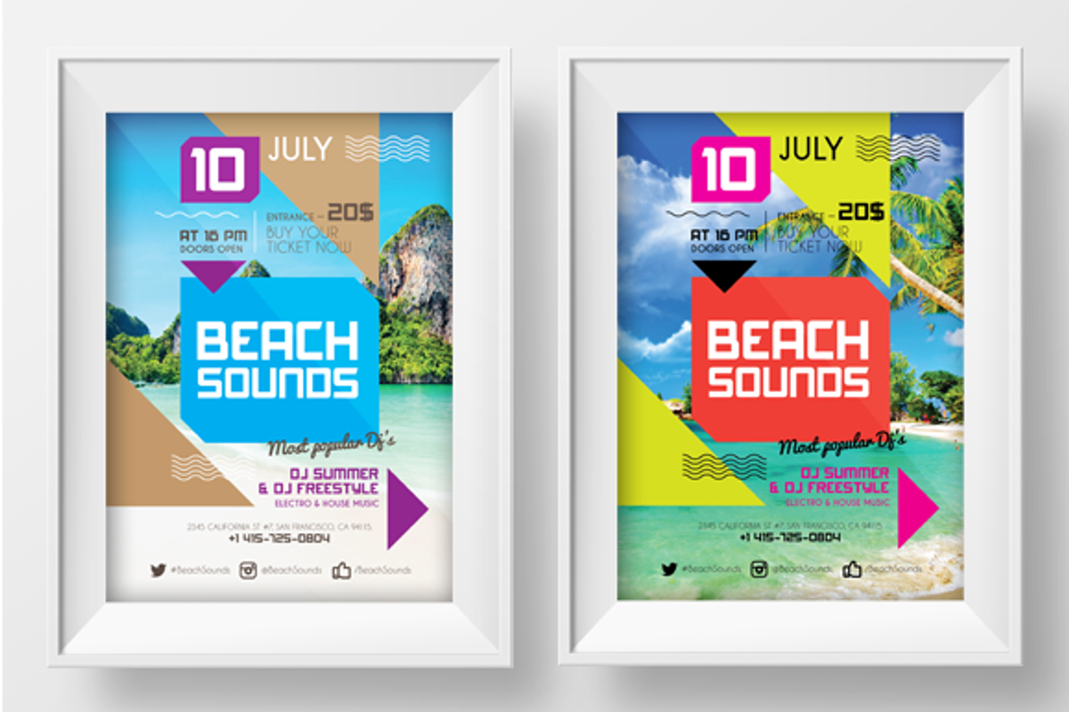 Beach Sounds Poster Template, a Flyer Template by Danil Polshin (Photo 7 of 9)