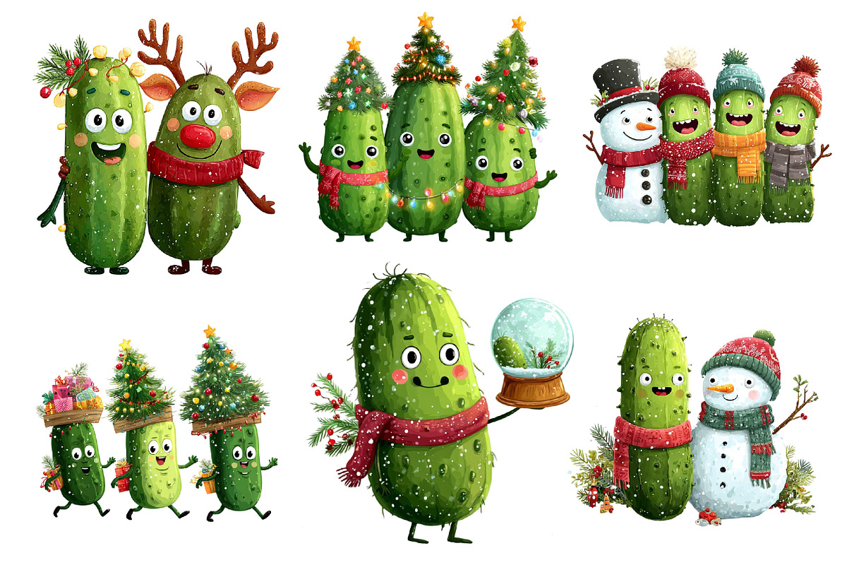 Christmas Pickles Clipart, an Illustration by Dream Creation (Photo 3 of 6)