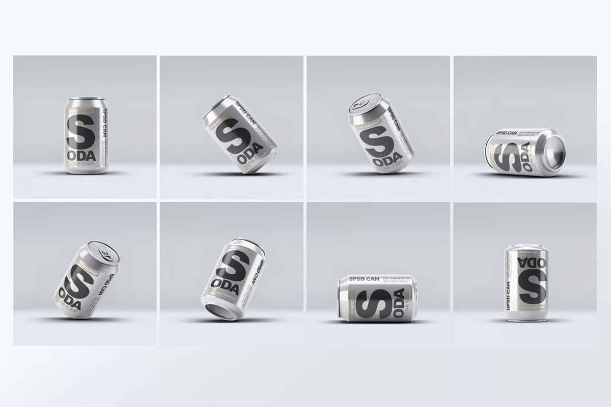Soda Can Mock-Up, a Product Mockup by DesignRushMarket (Photo 1 of 8)
