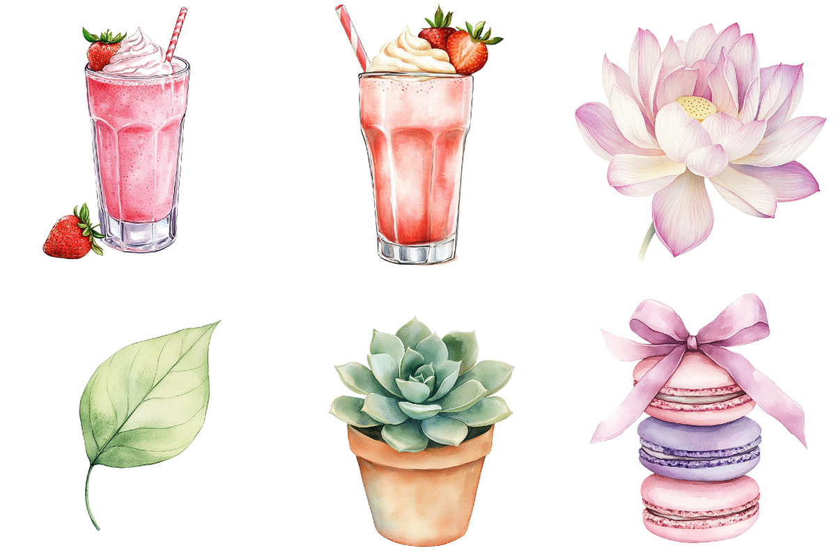 Watercolor Self-Care Clipart Bundle, an Illustration by CitraGraphics (Photo 3 of 5)