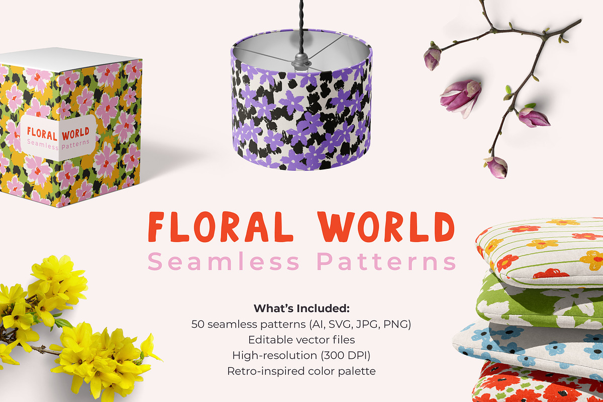 Floral World Seamless Patterns, a Pattern Graphic by AnnArt (Photo 2 of 10)
