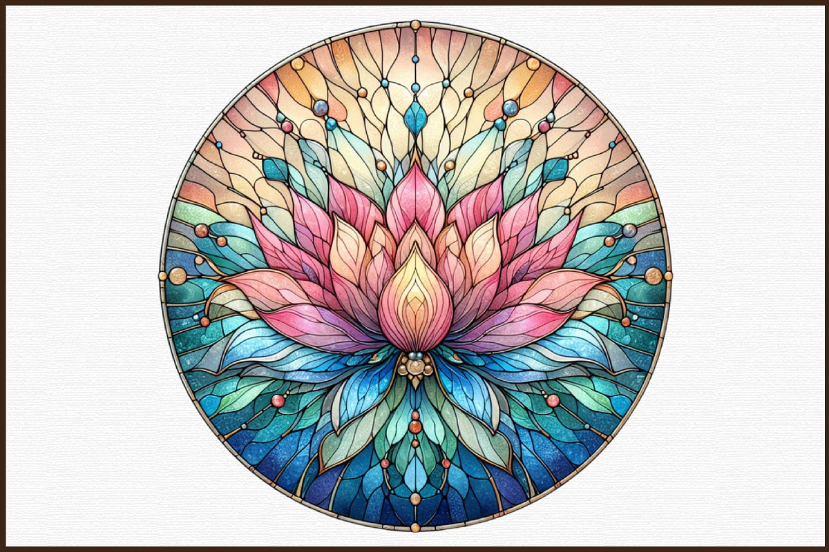 Stained Glass Lotus Bundle, an Illustration by Sublimation Artist (Photo 3 of 6)