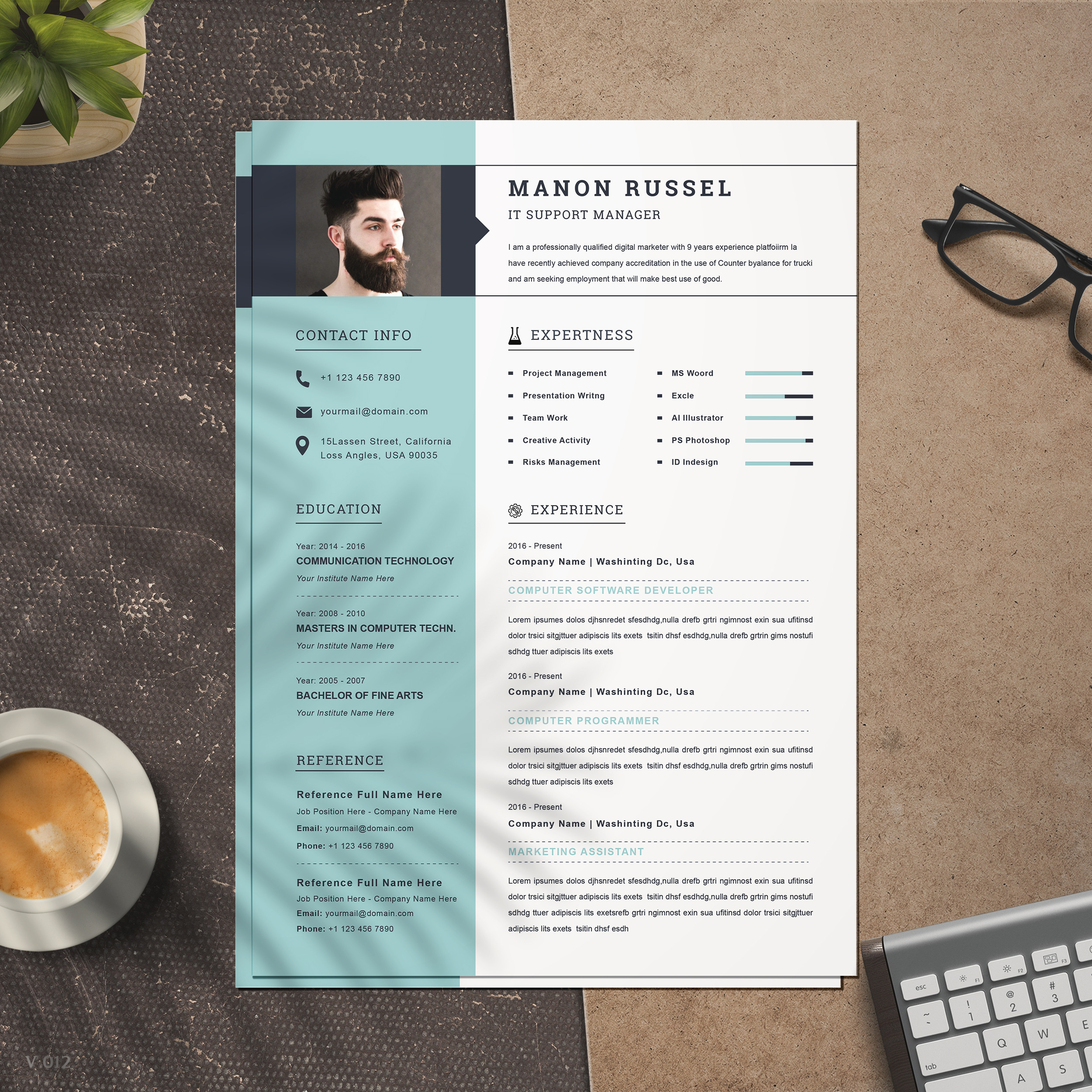 Modern Resume Template / CV | Resume Templates ~ Creative Market