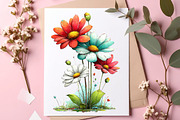 Whimsical spring daisy flower clipar, an Illustration by SinaCreation (Thumbnail 7 of 11)