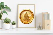 Watercolor Christmas Golden Wax Seal, an Illustration by Canvas Craft (Thumbnail 7 of 8)