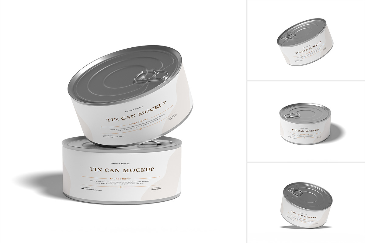 Food Tin Can Mockup, a Packaging Mockup by suciamairastd (Photo 1 of 5)