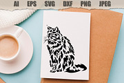 Stencil Cat Silhouette, an Animal Illustration by MARYCRAFTIRIA (Thumbnail 3 of 3)