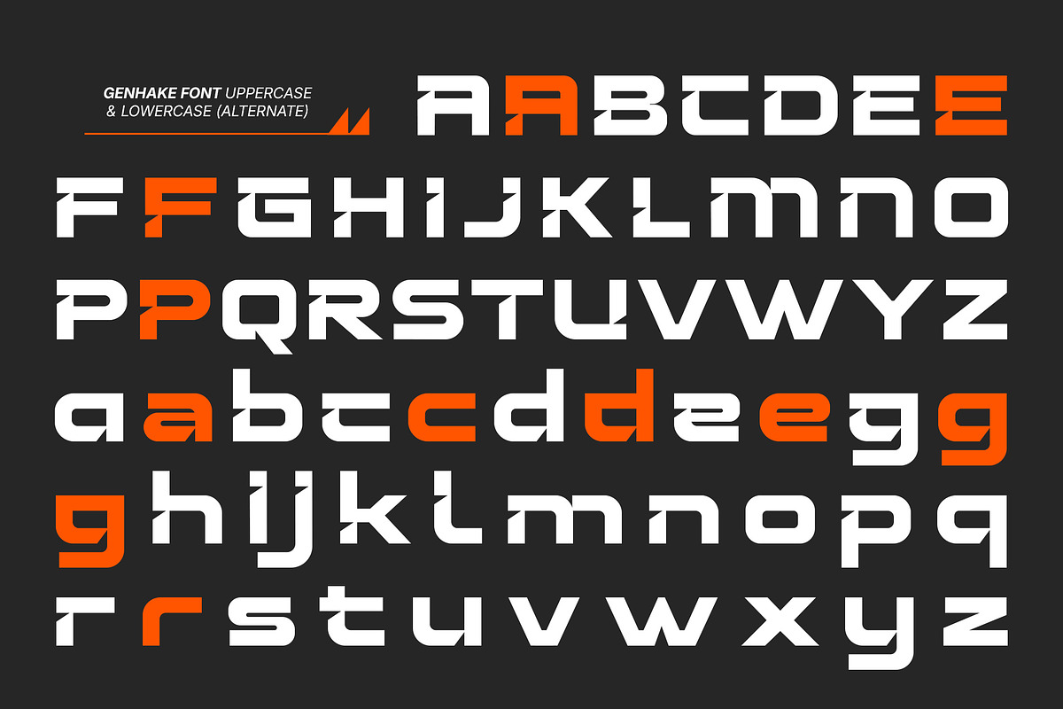 Genhake - Modern Futuristic Scifi, a Sans Serif Font by Typia Nesia (Photo 2 of 14)