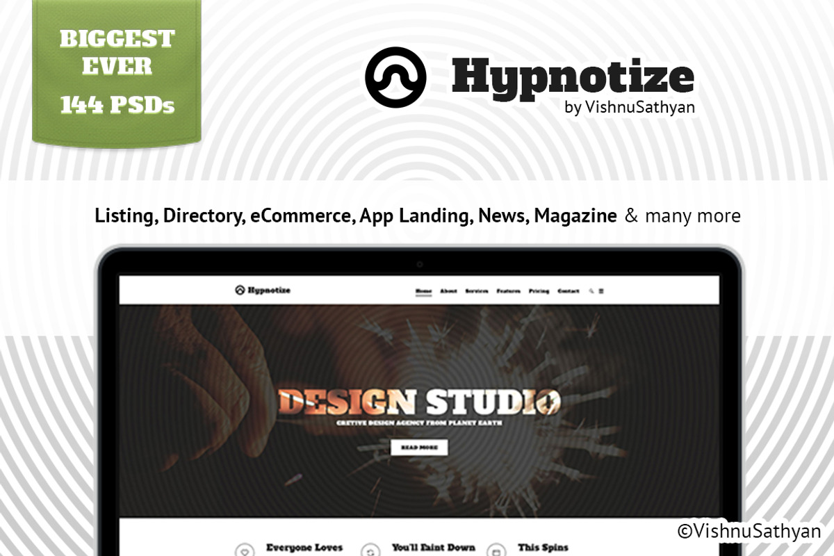 Hypnotize - PSD, an App Template by VishnuSathyan (Photo 1 of 5)