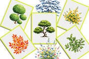 Watercolor Bushes Clipart Bundle, an Illustration by Creative Art (Thumbnail 8 of 10)