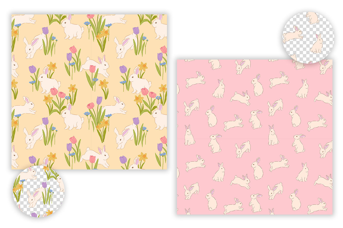 Pastel Spring Easter Bunny Pattern, a Pattern Graphic by CreativeChristiana (Photo 5 of 8)