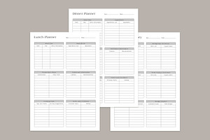 Meal Planning Pages Set V-16