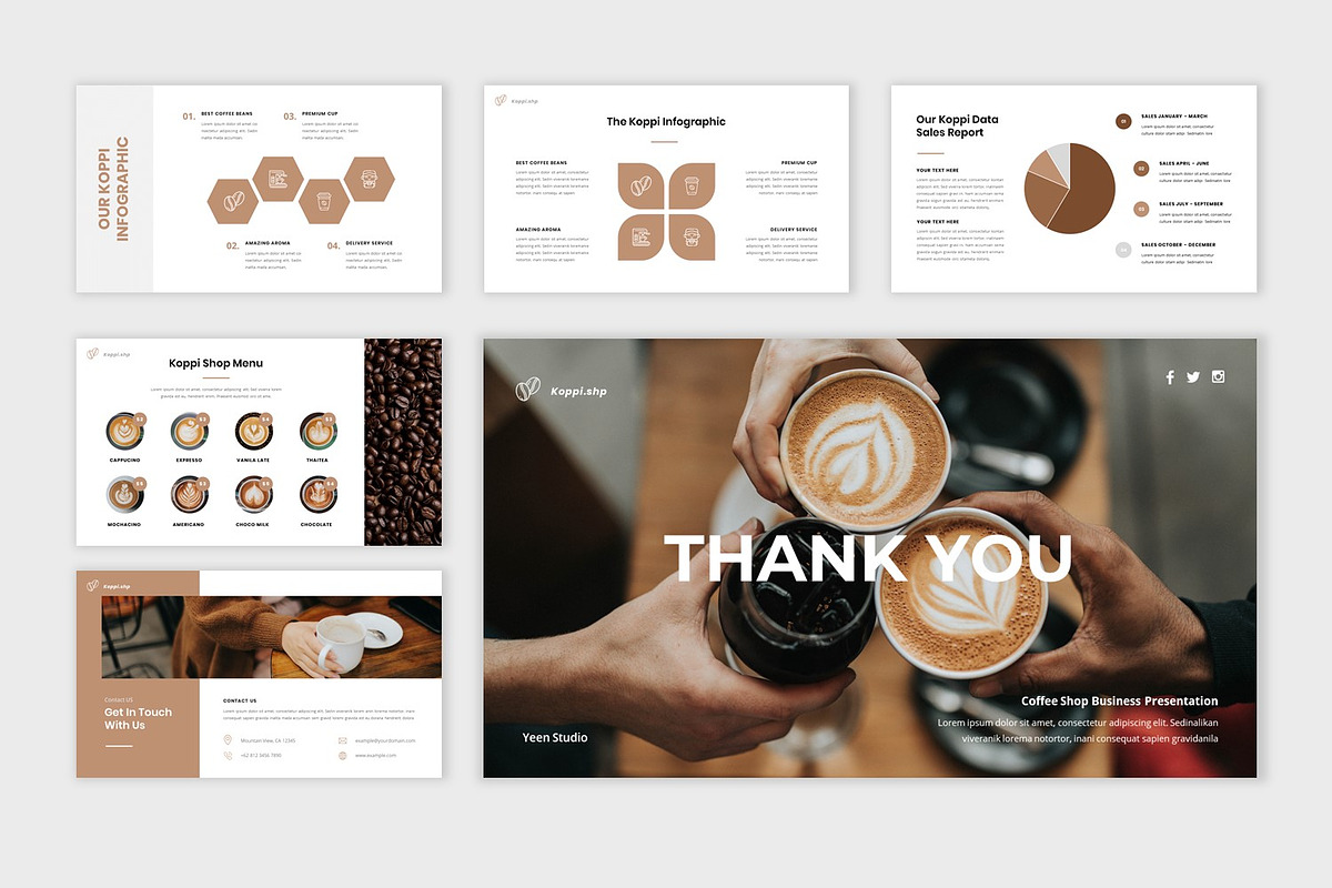 Koppi - Coffee Shop Keynote Template, a Presentation Template by BumbleGraph Studio (Photo 2 of 5)