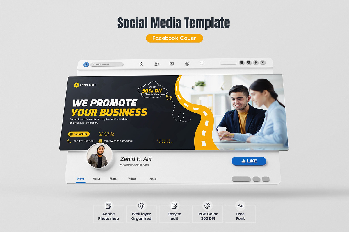 Social Media FB Cover Banner template