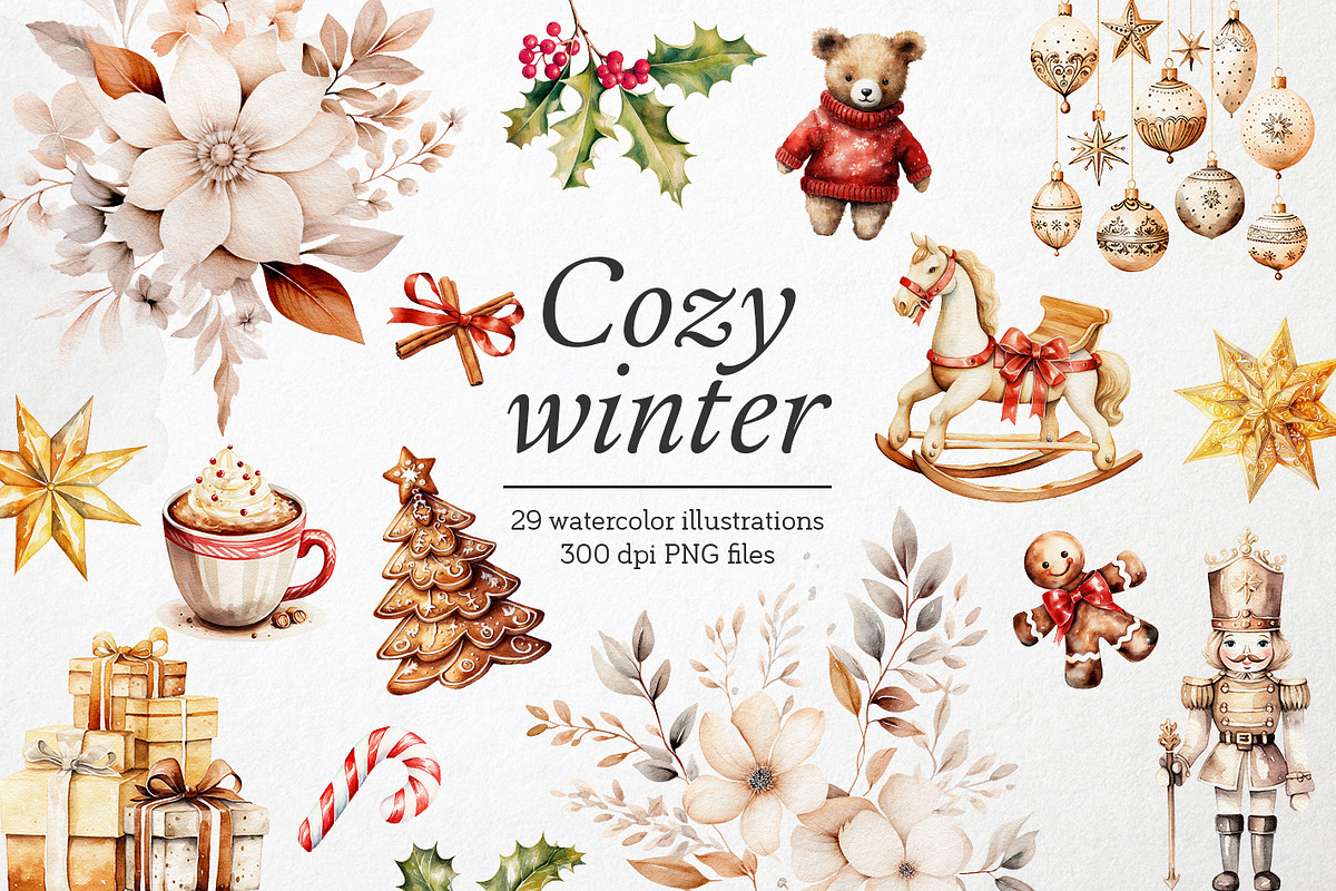 Cozy Winter - PNG Christmas Overlays, an Object Graphic by PixelJungle (Photo 1 of 4)