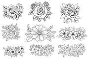 Floral tattoo stamps for procreate, a Brush Add-On by aivos (Thumbnail 8 of 9)