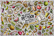 Diet Food Cartoon Vector Objects Set, an Object Graphic by BALABOLKA (Thumbnail 1 of 4)