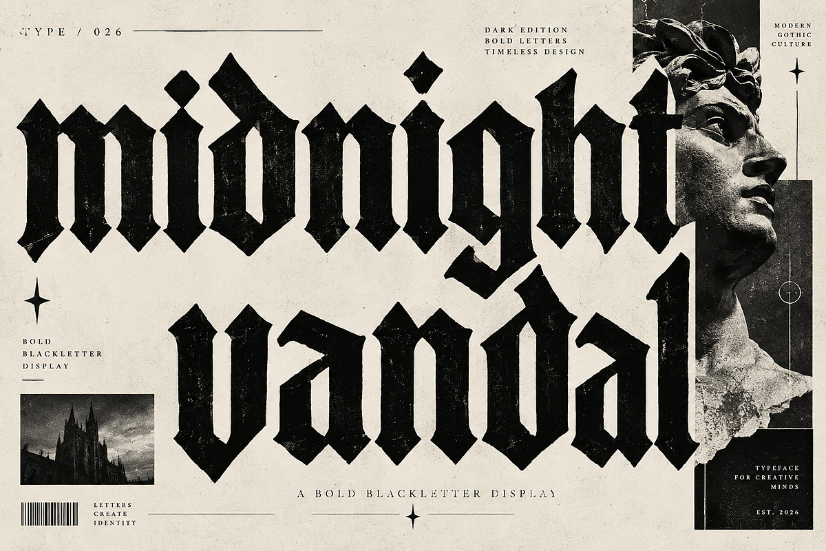 Midnight Vandal, a Blackletter Font by Wow Magic (Photo 2 of 5)