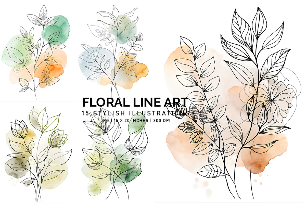 Floral Line Art