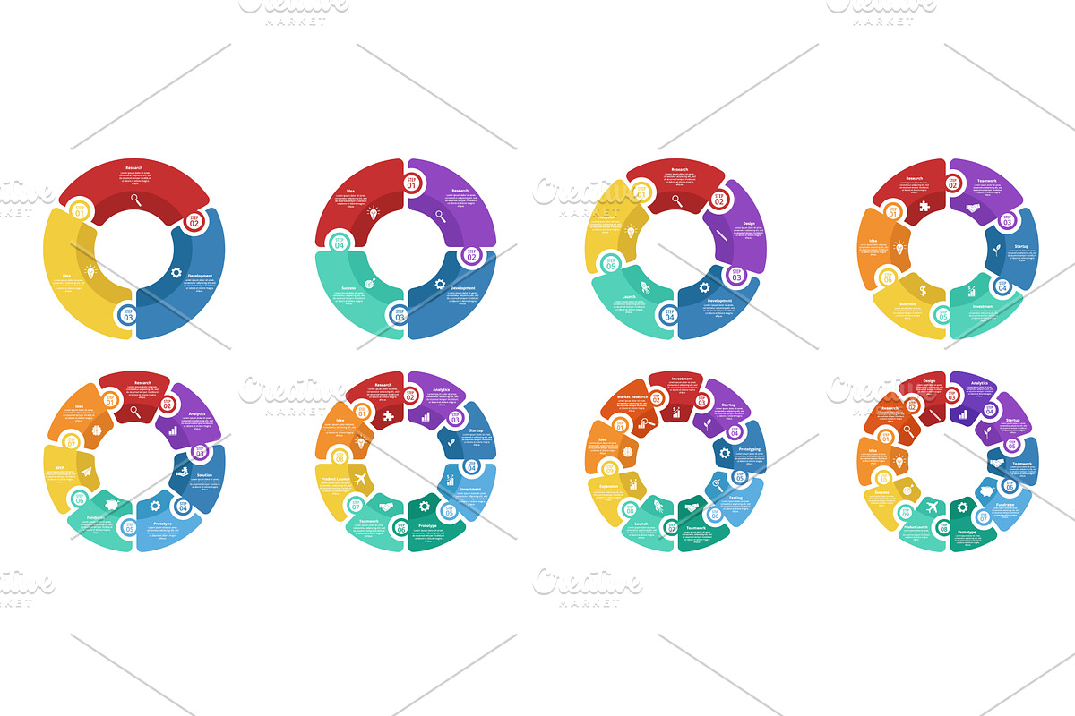 Circle diagram infographic templates, a Finance Illustration by winwin.art