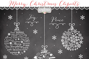 Chalkboard Christmas Ball Cliparts