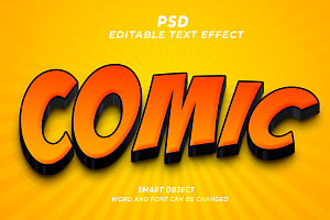 Comic PSD 3d Editable Text Effect