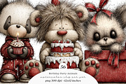 Quirky birthday party animals Png, an Illustration by SinaCreation (Thumbnail 1 of 11)