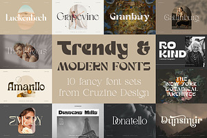 Trendy & Modern Fonts - 10 Sets