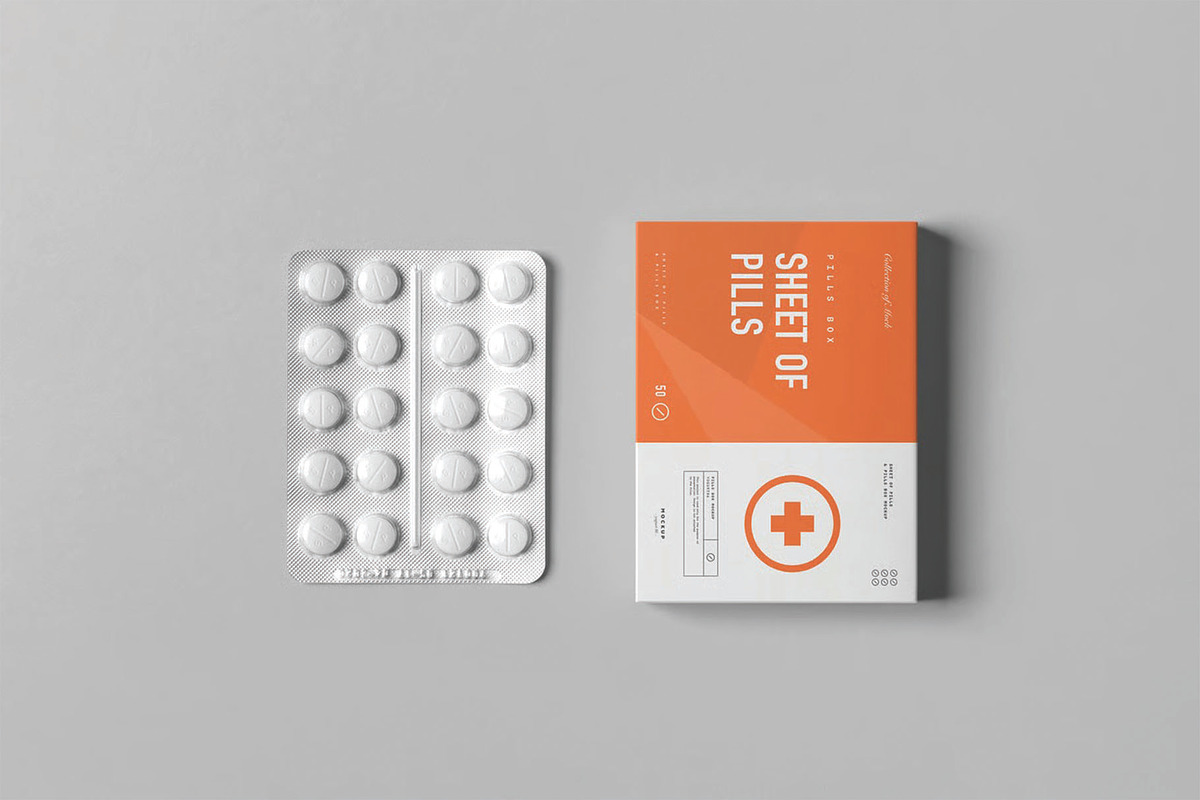 Pills Box Mockup, a Packaging Mockup by DesignRushMarket (Photo 2 of 9)