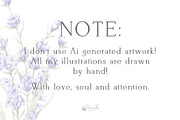 Lavender Watercolor Collection, an Object Illustration by CaraulanStore (Thumbnail 9 of 9)