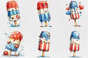 Whimsical Patriotic Ice Cream Clipar, a Seasonal Illustration by Rose Art (Thumbnail 4 of 6)