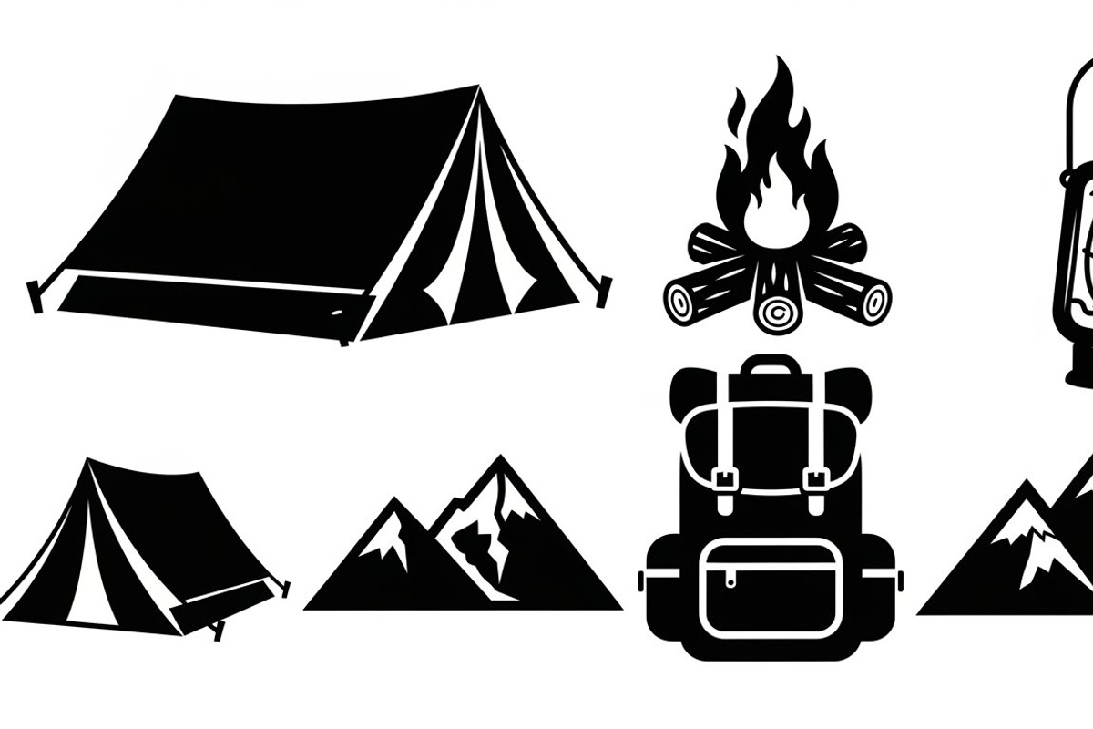 Camping Adventure Silhouette Icon, an Illustration by Artivon (Photo 18 of 51)