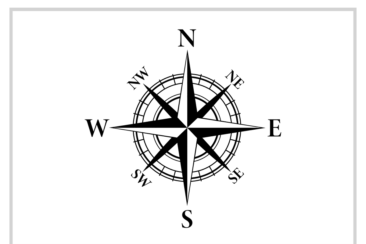 Stylish Compass Icon Set, a Decorative Illustration by CarWrap design (Photo 2 of 3)
