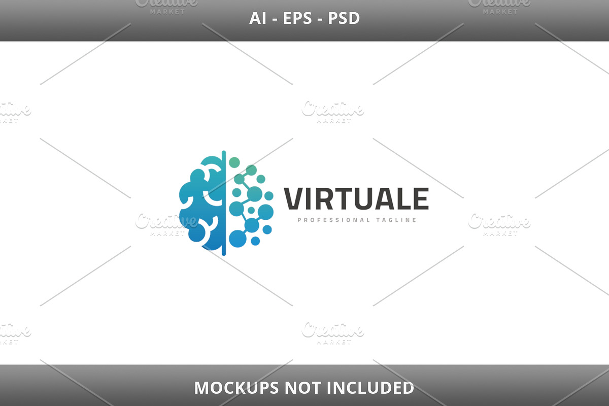 Virtual Human Brain Logo, a Branding & Logo Template by Design_Planet