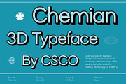 Chemian 3D, a Sans Serif Font by Craft Supply Co. (Thumbnail 1 of 8)
