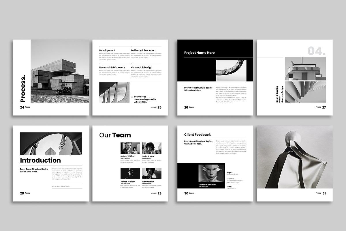 Square Architecture Portfolio Design, a Brochure Template by Spark_Creative (Photo 14 of 14)