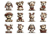 Whimsical Easter Teddy Bear Clipart, a Graphic by CitraGraphics (Thumbnail 2 of 4)