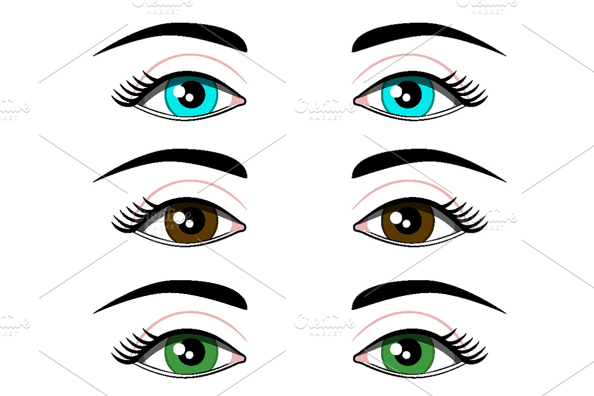 beautiful human eyes. Vector, a Healthcare Illustration by kaskadesign
