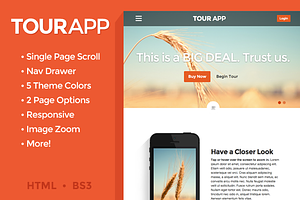Tour App - One Page Scrolling Site