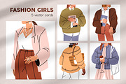 Modern women, fashion girls card set, a Person Illustration by Good Studio (Thumbnail 1 of 4)
